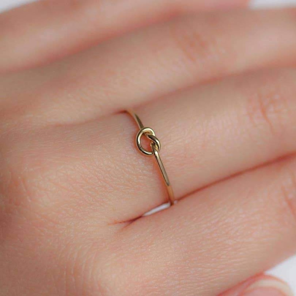 14K Gold Filled Knot Tie Ring - Picture 2 of 2